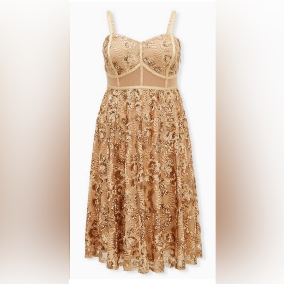 Torrid Gold sequin formal dress - Picture 1 of 9